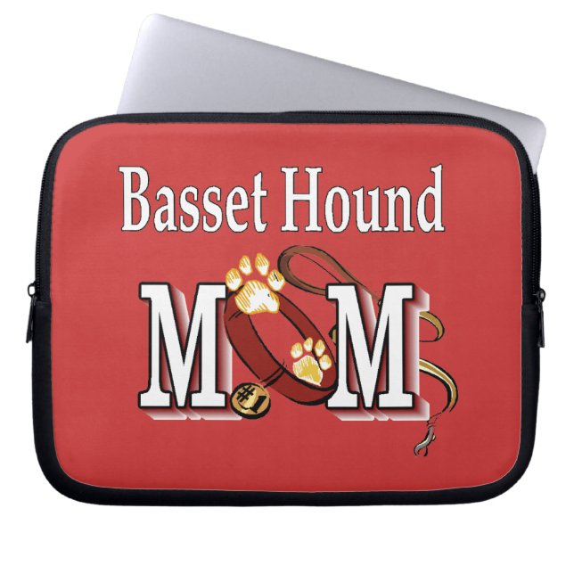 Basset Hound Hund MAMA Laptopschutzhülle (Vorderseite)