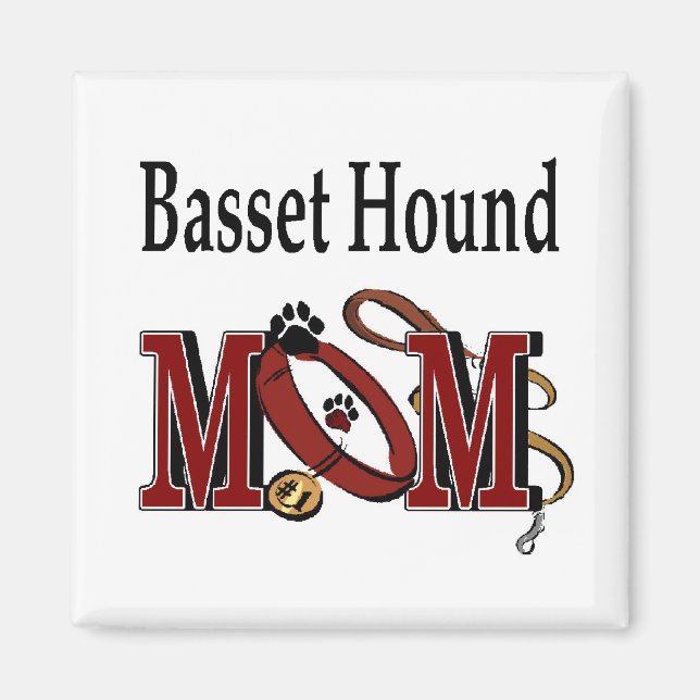 Basset Hound Hund MAMA Magnet (Vorne)