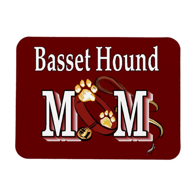Basset Hound Hund MAMA Magnet (Horizontal)