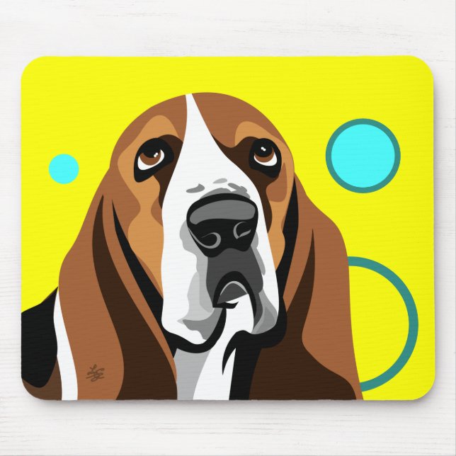 Basset Hound Hund Mousepad (Vorne)