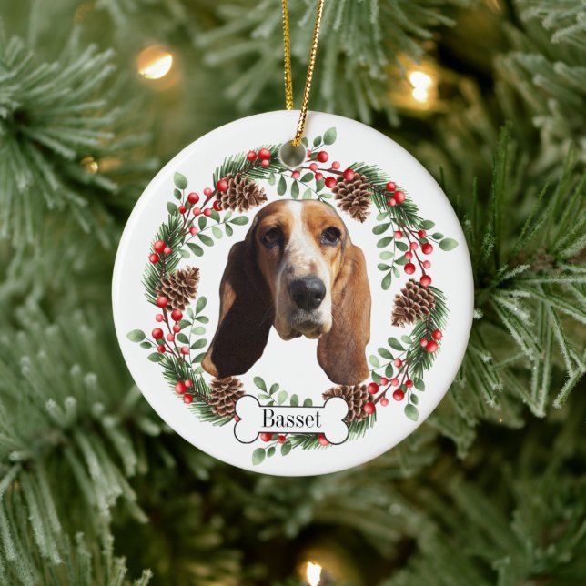 Basset Hound Hund Personalisiert Pet Ornament (Baum)