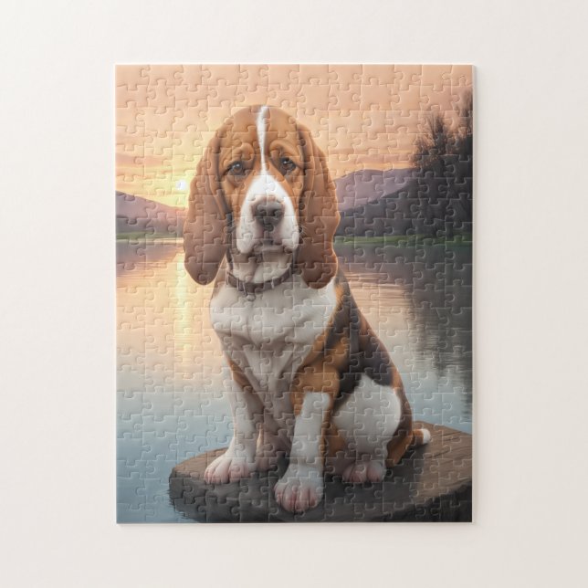 Basset Hound Hund   Puzzle (Vertikal)