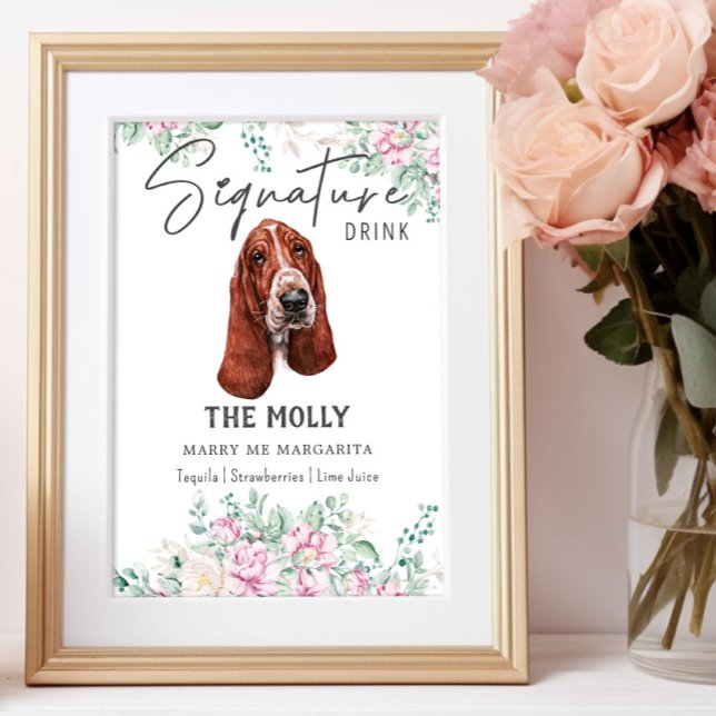 Basset Hound Hund Signature Drink Signature Poster (Von Creator hochgeladen)