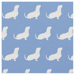Basset Hound Hund Silhouette Pet Light Blue Stoff