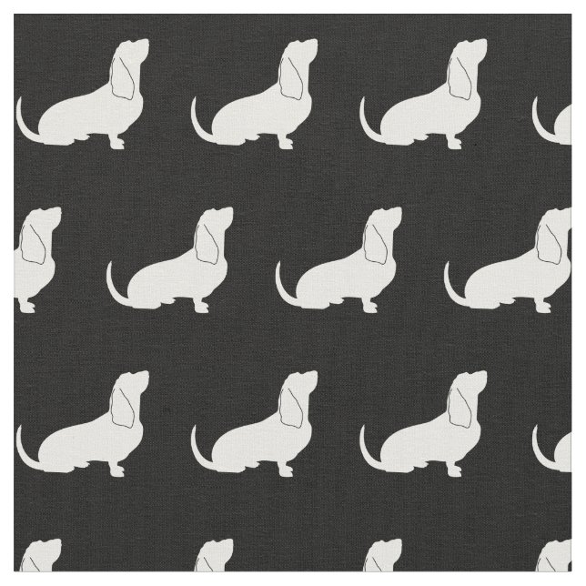 Basset Hound Hund Silhouette Stoff (Nahaufnahme)