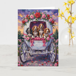 Basset Hound Hund Valentinstag  Karte