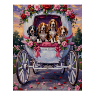 Basset Hound Hund Valentinstag  Poster