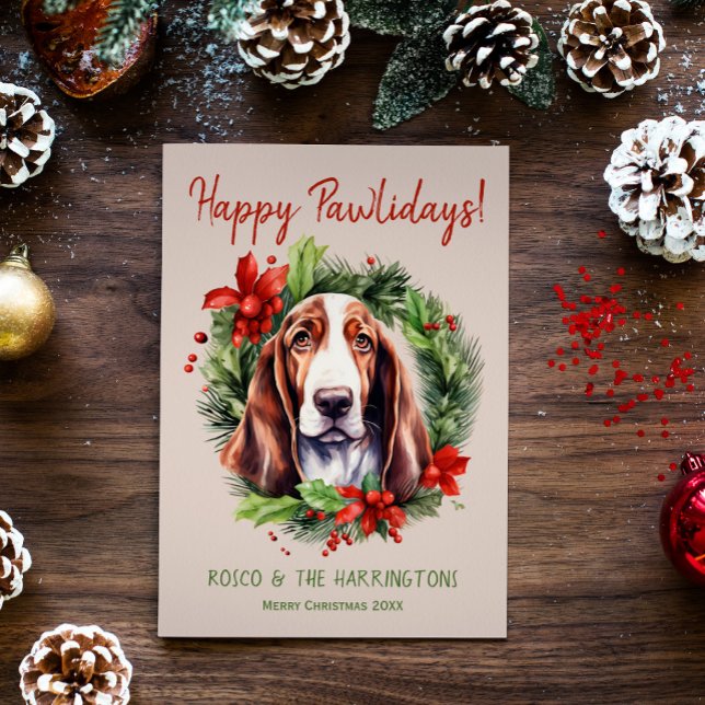 Basset Hound Hund Weihnachten Happy Pawlidays (Von Creator hochgeladen)