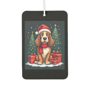 Basset Hound Hund Weihnachten Party Santa Dog Love Autolufterfrischer