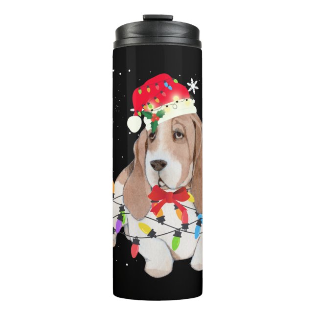 Basset Hound Hund Weihnachten Weihnachten Weihnach Thermosbecher (Vorderseite)