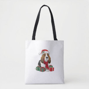 Basset Hound Hund WeihnachtsOutfits Weihnachtsmann
