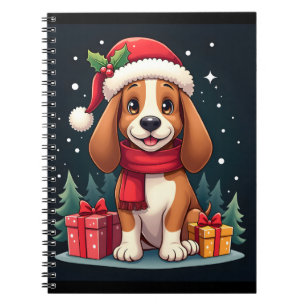 Basset Hound Hund WeihnachtsOutfits Weihnachtsmann Notizblock