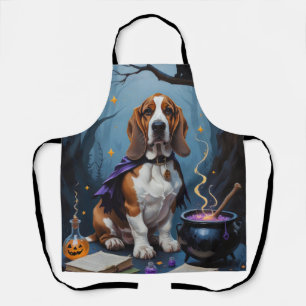 Basset Hound Hund Whimsical Halloween-Malerei Schürze