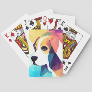 Basset Hound Hund Wildnatur Tierfarbmalerei Spielkarten
