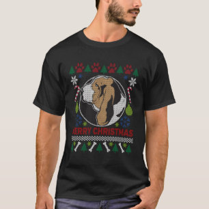 Basset Hound Hund züchten hässlich Weihnachtsstil T-Shirt