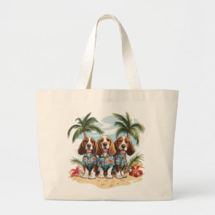 Basset Hound Hunde Hawaiianische Shirts Jumbo Stoffbeutel