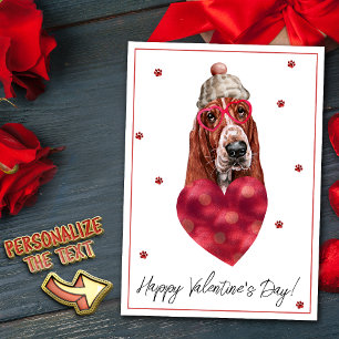 Basset Hound Hundeliebhaber Valentinsgeschenk Feiertagskarte