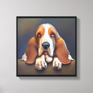 Basset Hound - Hundeporträt Leinwanddruck