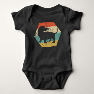 Basset Hound Hunderasse Retro abgenutztes Sechseck Baby Strampler