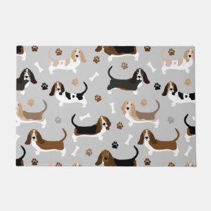 Basset Hound Hundknochen und Paare Fußmatte