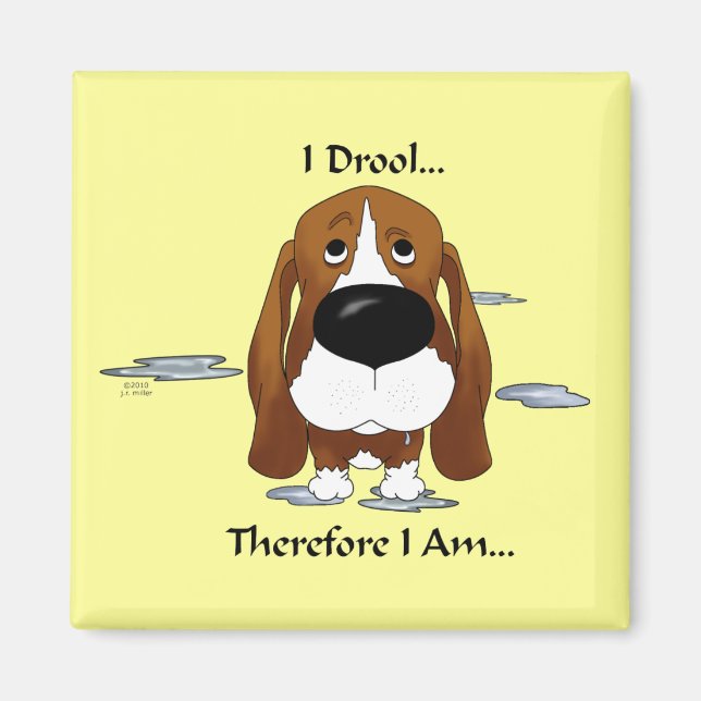 Basset Hound - ich Drool... also bin ich.. Magnet (Vorne)