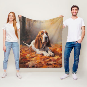 Basset Hound im Herbst Leaves Fall Inspiriert Fleecedecke
