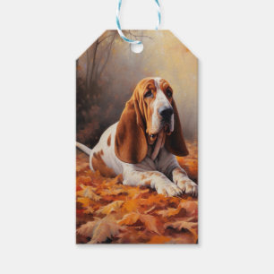 Basset Hound im Herbst Leaves Fall Inspiriert Geschenkanhänger