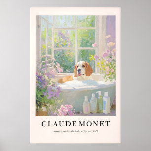 Basset Hound in der Badewanne Poster im Stil von M