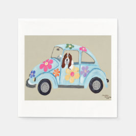 Basset Hound in Hippy car Serviette