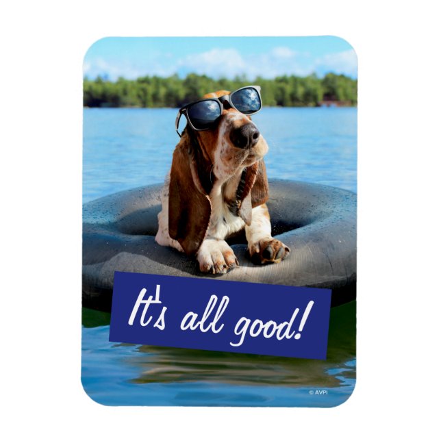 Basset Hound in Sonnenbrille Magnet (Vertikal)