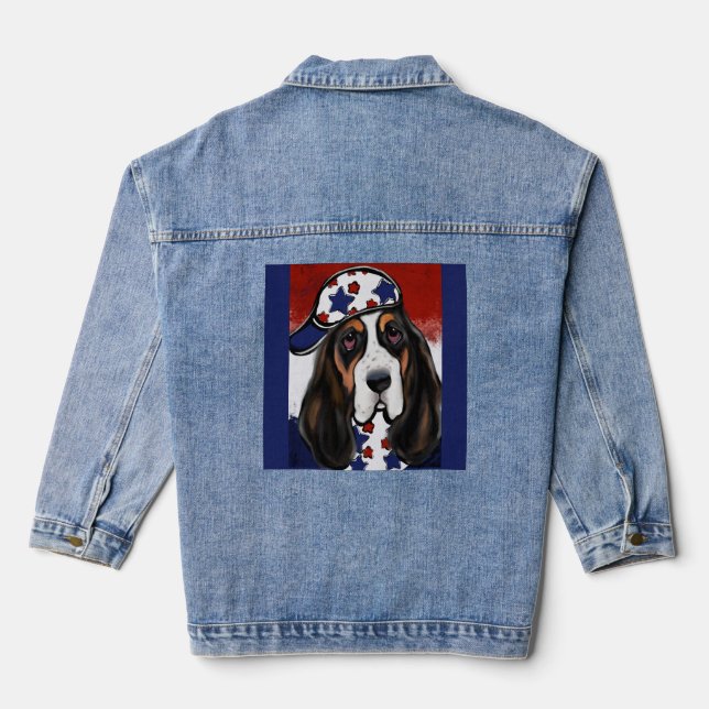 Basset Hound Jeansjacke (Rückseite)
