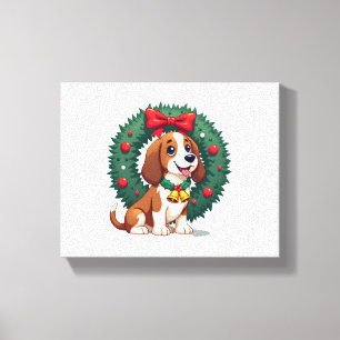 Basset Hound Jingle Bells Hund Leinwanddruck