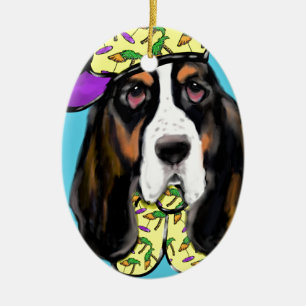 Basset Hound Keramik Ornament