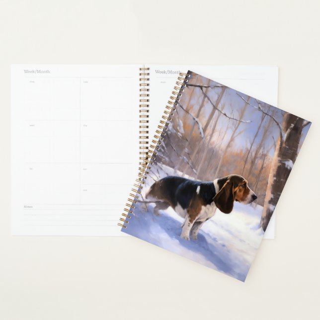 Basset Hound lassen es schneeweihen Planer (Anzeige)