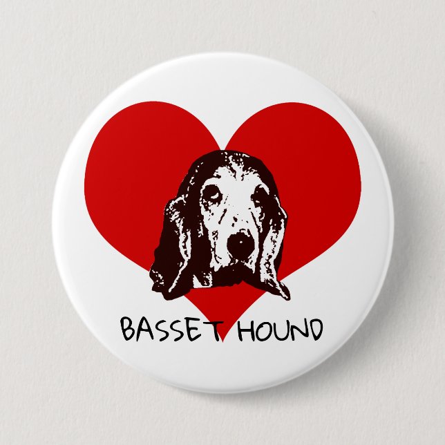 Basset Hound-Liebe Button (Vorderseite)