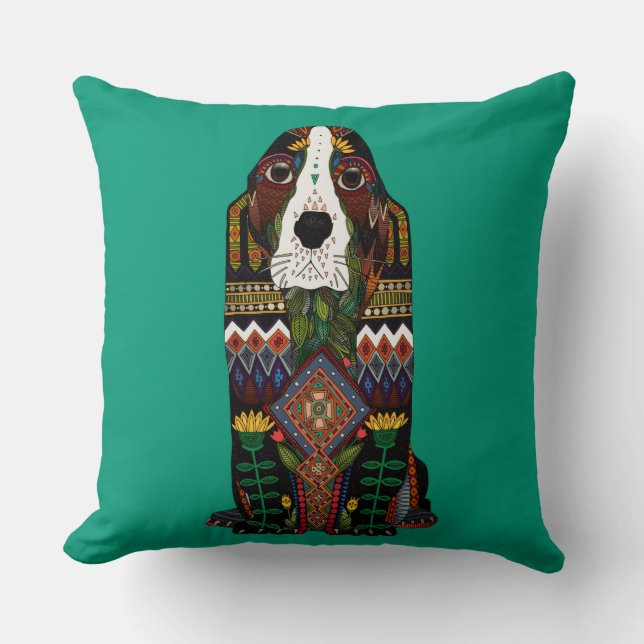 Basset Hound Liebe Kissen (Vorderseite)