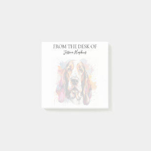 Basset Hound Liebhaber monogrammierter Hund Post-it Klebezettel