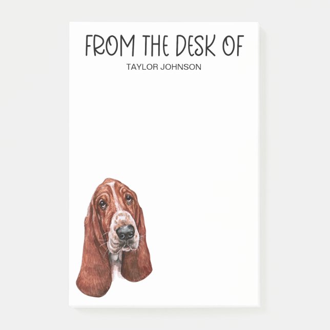 Basset Hound Liebhaber Post-it Klebezettel (Vorderseite)