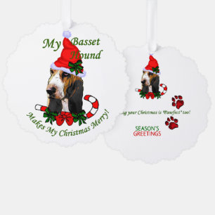 Basset Hound Liebhaber Weihnachten Ornament Karte