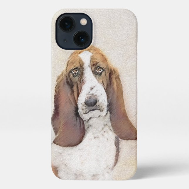 Basset Hound Malerei - Niedliche Original Hunde Ku iPhone Hülle (Rückseite)