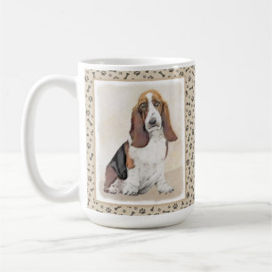 Basset Hound Malerei - Niedliche Original Hunde Ku Kaffeetasse