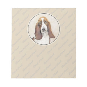 Basset Hound Malerei - Niedliche Original Hunde Ku Notizblock
