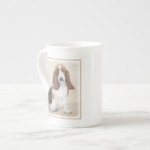 Basset Hound Malerei - Niedliche Original Hunde Ku Prozellantasse