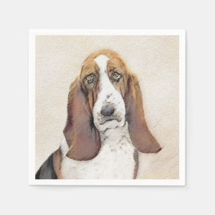 Basset Hound Malerei - Niedliche Original Hunde Ku Serviette