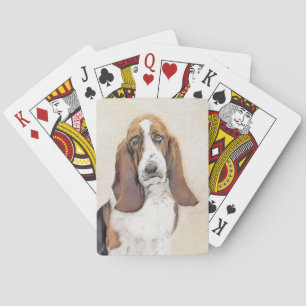 Basset Hound Malerei - Niedliche Original Hunde Ku Spielkarten