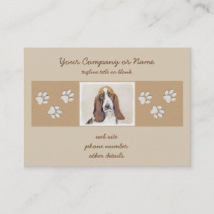 Basset Hound Malerei - Niedliche Original Hunde Ku Visitenkarte