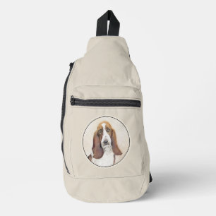 Basset Hound Malerei Tri Tri-color Niedlich Hunde Crossbody Bag
