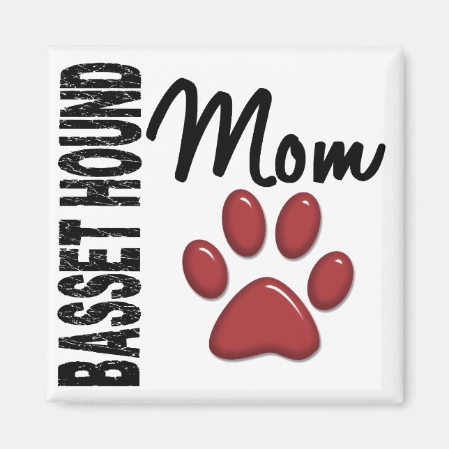 Basset Hound Mama 2 Magnet (Vorne)