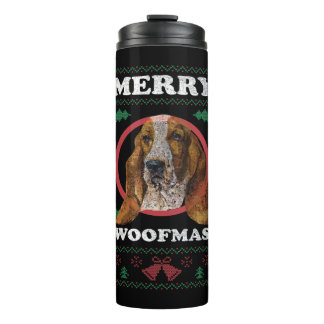 Basset Hound Merry Woofmas Weihnachtsweihnachtsges Thermosbecher