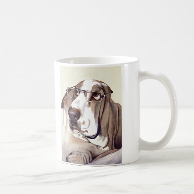 Basset Hound mit "schauen meine Augen in diesen Tasse (Rechts)
